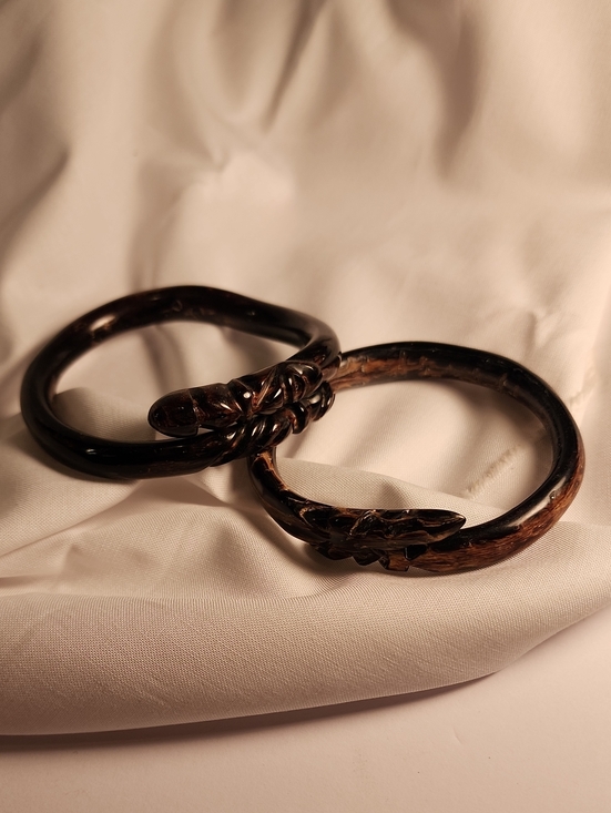 BakeLite Jewelry - BakeLite Dark Brown Bangle Bracelet Set- Women Accessories